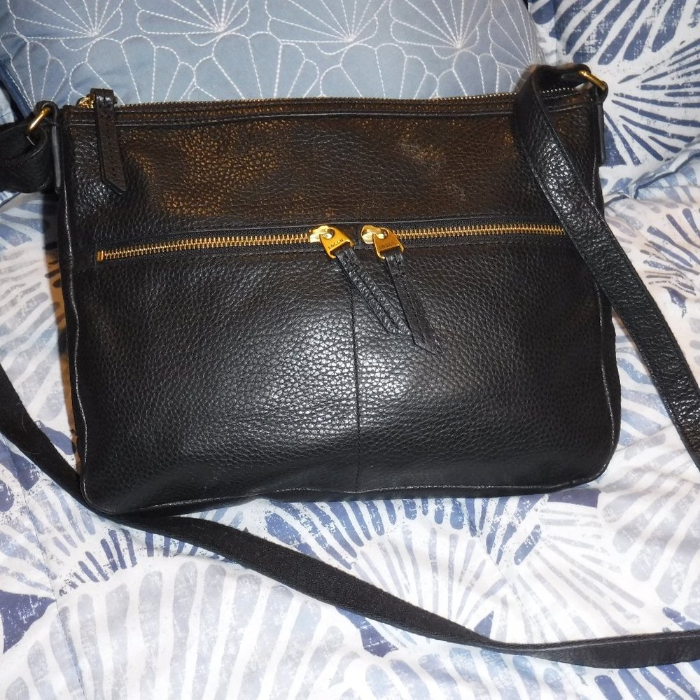 Fossil Shoulder Bag Black Leather